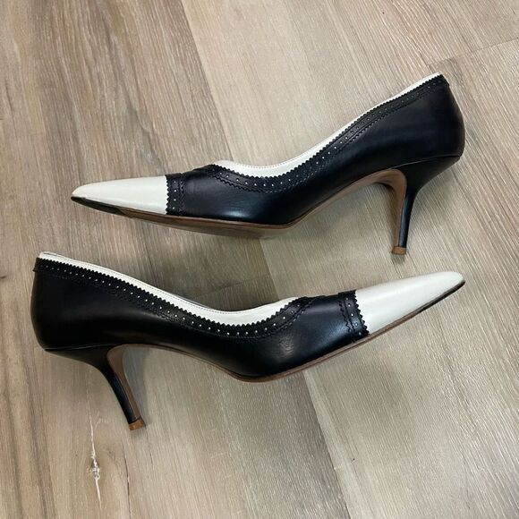 Adrienne Vittadini Ganby White Leather Point Women Stiletto High Heels 8.5M - Picture 6 of 9